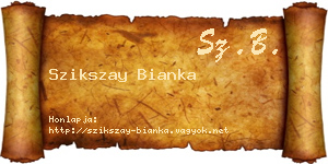 Szikszay Bianka névjegykártya